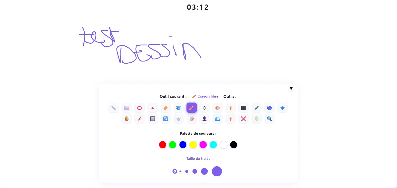 Canvas de dessin et palette d’outils de Draw Of The Day