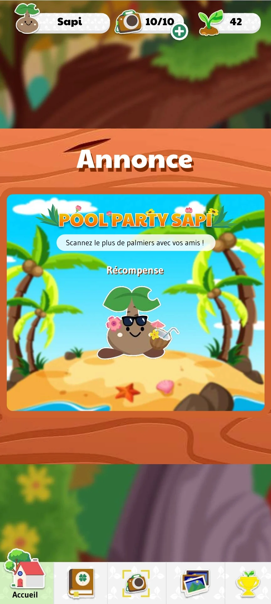 Pool Party Sapiの告知とコレクション報酬のモックアップ